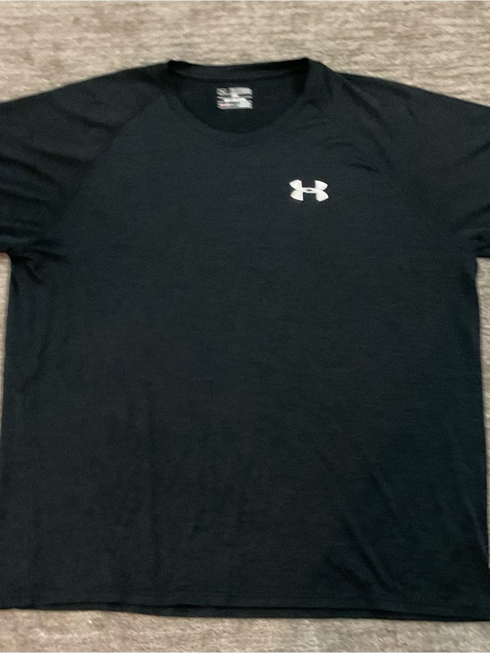 Under Armour Black Crew Neck Athletic Tee with White Logo